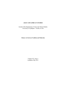 ASIAN AND AFRICAN STUDIES Journal of the Department of