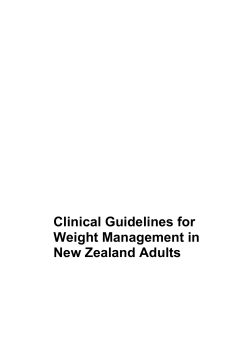Clinical Guidelines for Weight Management in