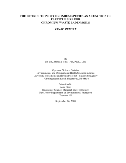 the distribution of chromium species as a function of particle size for