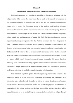 Chapter 5 The Essential Robinson: Fusion of Theme