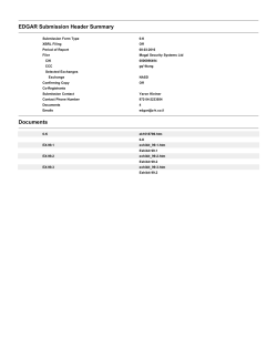 EDGAR Submission Header Summary Documents