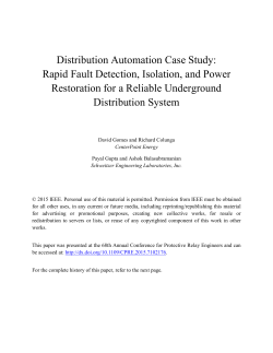 Distribution Automation Case Study: Rapid Fault Detection