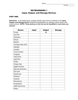 KEYBOARDING 1 Input, Output, and Storage Devices