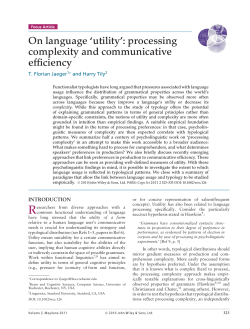 On language utility: processing complexity and communicative