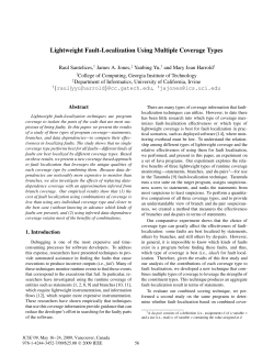 Lightweight Fault-Localization Using Multiple Coverage Types