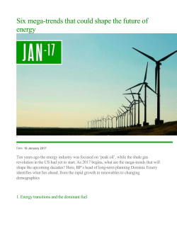 Six mega-trends that could shape the future of energy