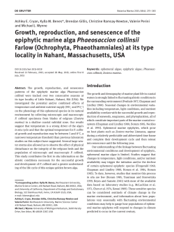 Growth, reproduction, and senescence of the epiphytic marine alga