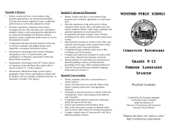 Grades 9-12 Foreign Languages Spanish Westford Academy