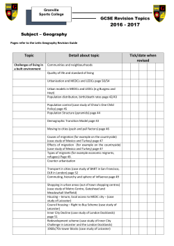 Geography - Granville Sports College