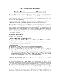 October 14, 2014 - Avery County Schools