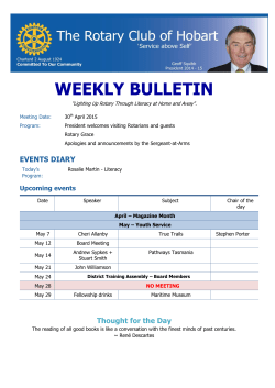 weekly bulletin - stors.tas.gov.au