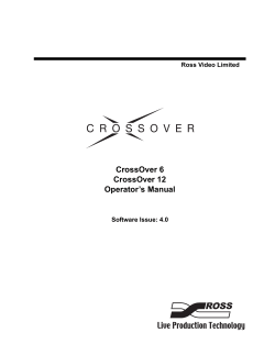 CrossOver 6 CrossOver 12 Operator`s Manual