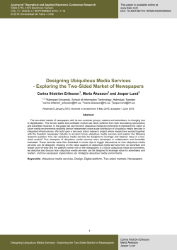 Designing Ubiquitous Media Services - Exploring the Two