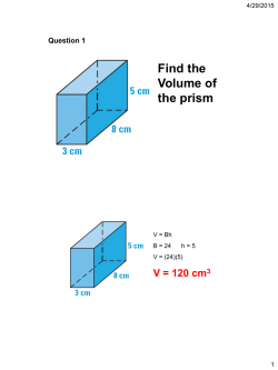 Volume Test review - Mr. Kleckner`s Class