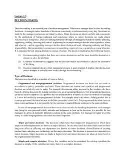 Lecture 12: DECISION