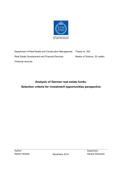 Analysis of German real estate funds: Selection criteria for