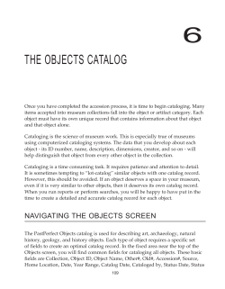 the objects catalog
