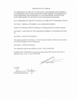 ordinance no. 2008-08 an ordinance of the city of mabank, texas