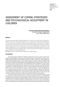 assessment of coping strategies and