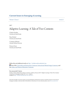 Adaptive Learning: A Tale of Two Contexts