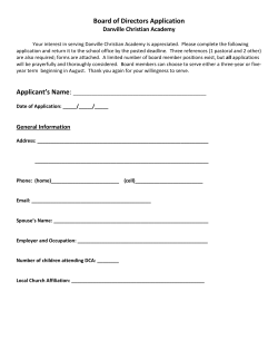 Board of Directors Application