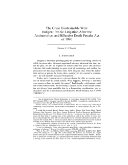 The Great Unobtainable Writ: Indigent Pro Se