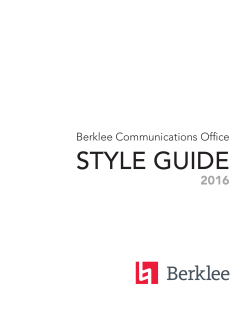style guide - Berklee College of Music