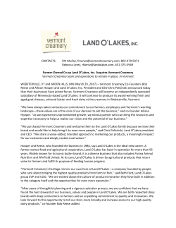 Press release - Land O`Lakes Inc.