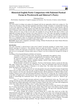 Historical English Poetic Comparison with Pakistani Poetical Forms