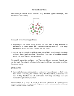 The Candy Jar Task The candy jar shown below contains Jolly