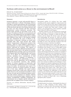 Soybean cultivation as a threat to the environment in Brazil