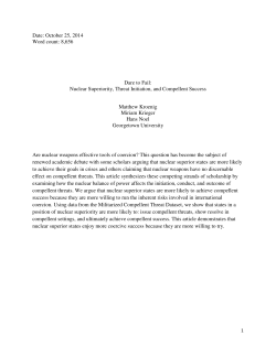 Dare to Fail: Nuclear Superiority, Threat Initiation