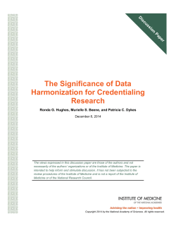 The Significance of Data Harmonization for Credentialing Research