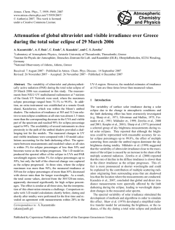 Attenuation of global ultraviolet and visible irradiance over Greece