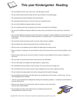 This year Kindergarten Reading