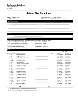 Natural Gas Data Sheet