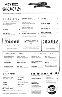 Full Menu - En Su Boca