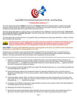 Target EXAM 3 (The Final Exam)