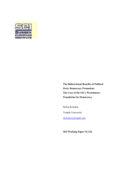 The Bidirectional Benefits of Political Party Democracy Promotion