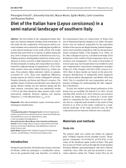 Diet of the Italian hare ( Lepus corsicanus) in a semi