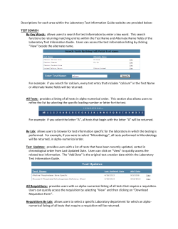 Searching Tips - HRLMP Test Information