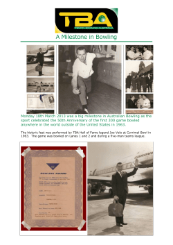 A Milestone in Bowling - Tenpin Bowling Australia