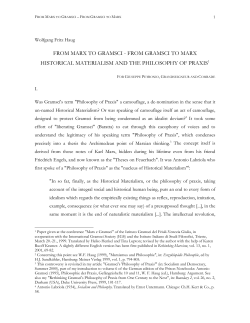 From Marx to Gramsci - Wolfgang Fritz Haug