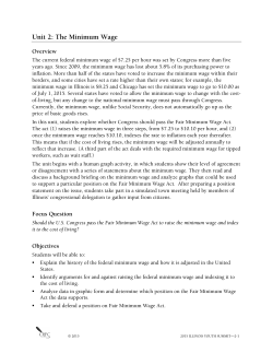 Unit 2: The Minimum Wage - Constitutional Rights Foundation