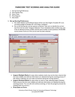PARSCORE -- Test Scoring - University of North Florida
