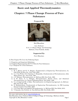 Chapter: 7 Phase Change Process of Pure Substance