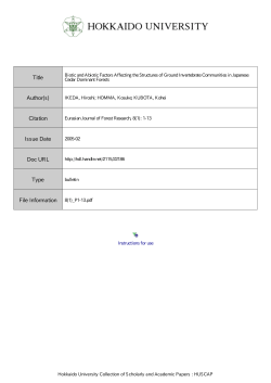 Biotic and Abiotic Factors Affecting the Structures of Ground