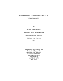 OKLAHOMA`S IDENTITY: THREE CHARACTERISTICS OF THE