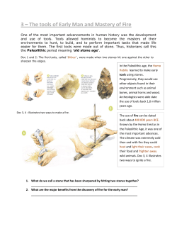 3 &ndash; The tools of Early Man and Mastery of Fire