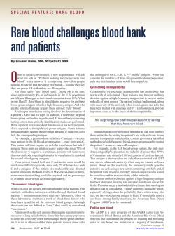 Rare blood challenges blood bank and patients